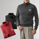 〔父の日お届け指定可能 無料ラッピング〕 シニアファッション メンズ 80代 70代 60代 90代 秋冬 防寒 あったか 刺しゅう入りタートルネックセーター3...
