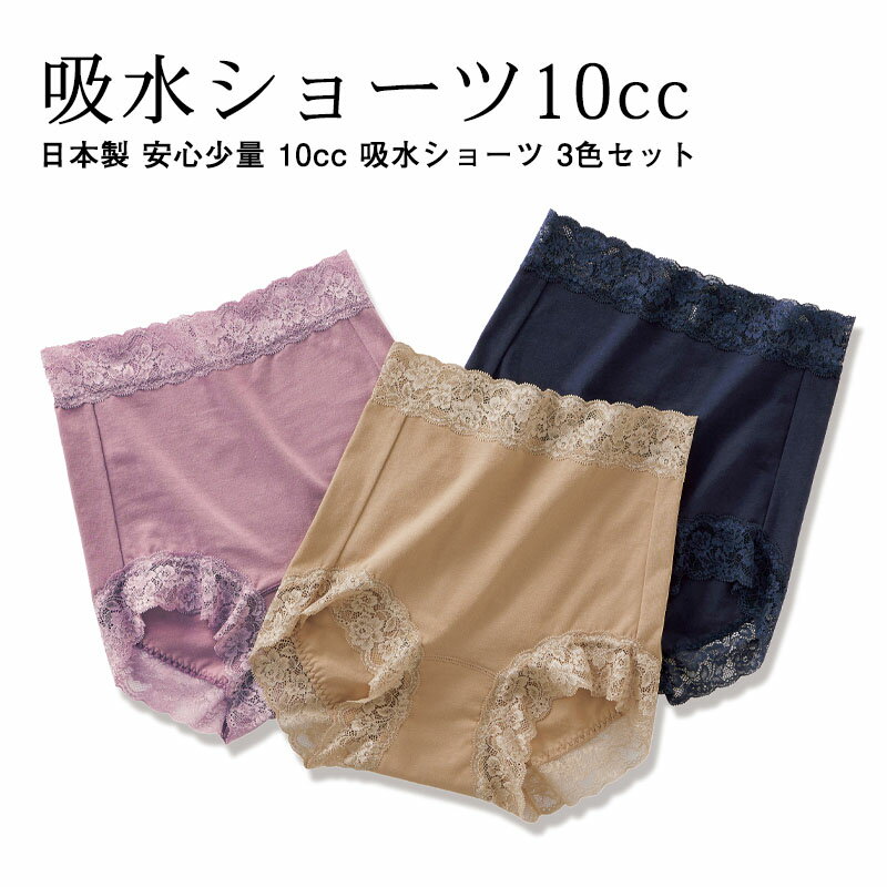 シニアファッション レディース 80代 70代 90代 秋冬 ショーツ パンツ 日本製 安心少量 10cc 吸水ショーツ 3色セット おばあちゃん 服 誕生日 プレゼント 婦人服 女性 ハイミセス ミセス 祖母 高齢者のサムネイル