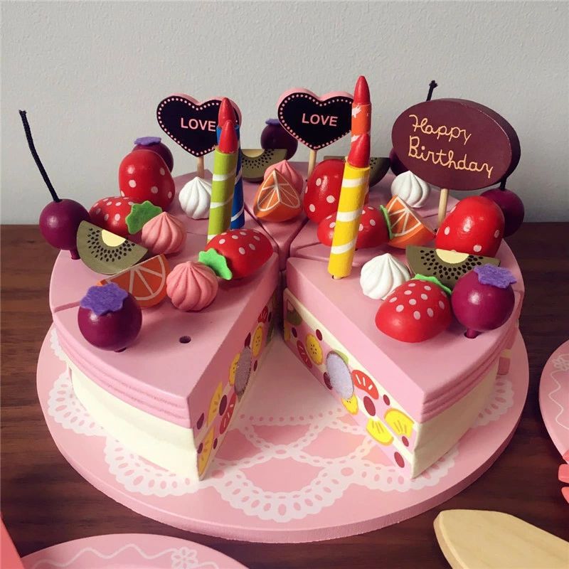 ソウゴウバンジヤのおままごと ケーキ おもちゃ 木製 おままごとセット ケーキ屋さん キッズ 室内＆室外遊び 知育玩具 学習 バースデー 誕生日 プレゼント 入園祝い 出産祝い 親子遊び 保育所?児童館用品 お店屋さんごっこ ままごと遊び｜アングル2