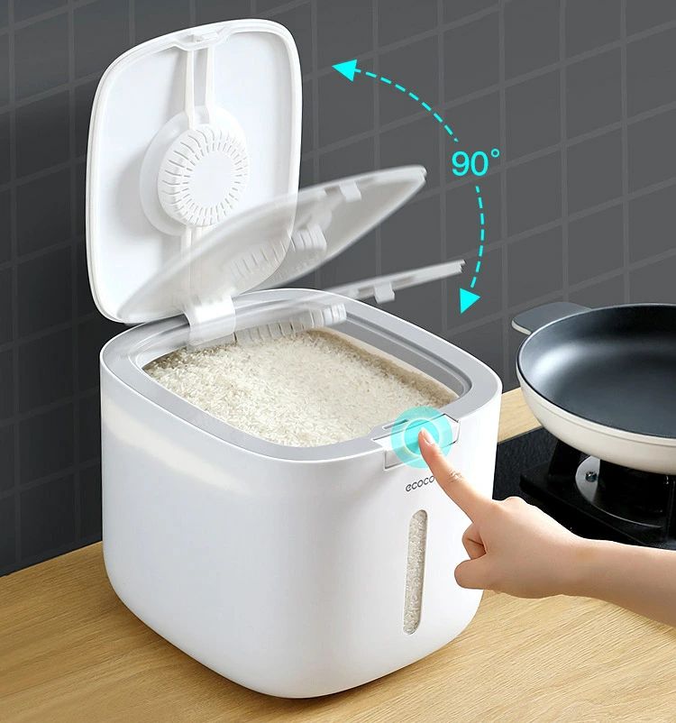 米びつ 10kg お米収納 おしゃれ キッチン用品 キッチン収納 保存容器 ボックス プラスチック ホワイト グレー　ブラック