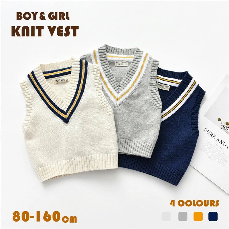 V領 - ニットベスト 子供 フォーマルベスト Vネック 女の子 男の子 ニット ベスト チョッキ 無地 春秋用 秋冬用 裏起毛ネットベスト ノースリーブ おしゃれ 学生 制服 オールシーズン 男女兼用 学園祭 入学式 卒業式 発表会 結婚式 通学制服 学園服