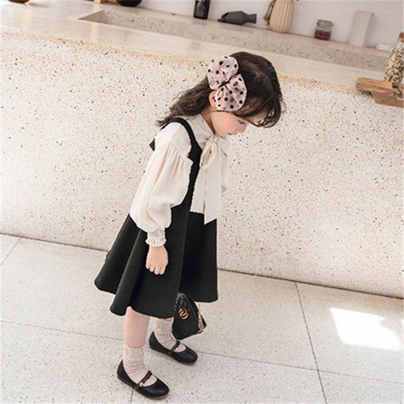 子供服 女の子 ワンピース フォーマル 長袖 ドレス 春 秋 2点セット シャツ サロペ...