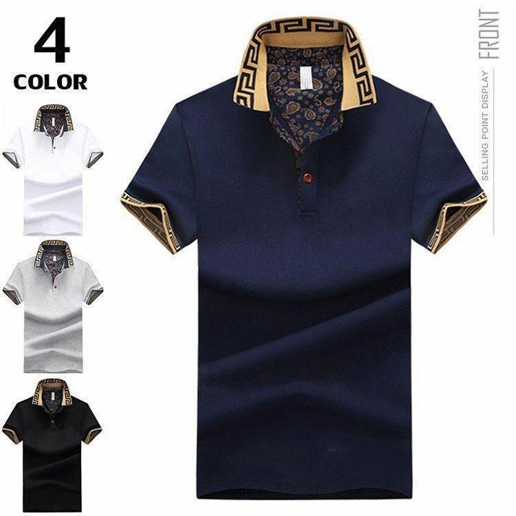 ポロシャツ メンズ 半袖 カジュアルシャツ ゴルフシャツ Tシャツ POLO サマー ゴルフウェア 部屋着 夏 無地 お兄系