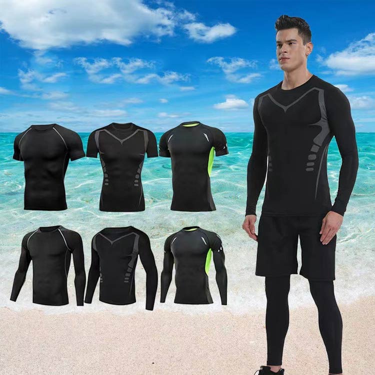 メンズ UVカット フィットネス水着 メンズ 上下セット ロングパンツ スポーツ 長袖 半袖 ショートパンツ