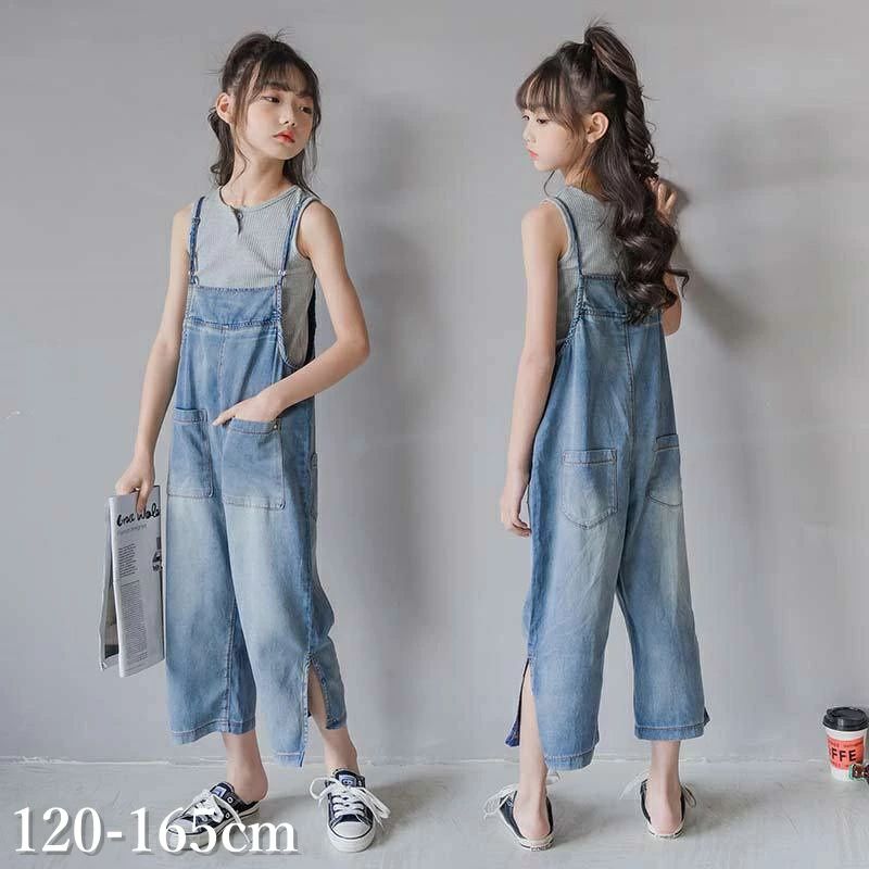 キッズ セットアップ 女の子 春 夏 タンクトップ サロペット 親子 韓国子供服 女の子 デニムパンツ カジュアル ナチュラル 可愛い 韓国 子供 服 おしゃれ 幼稚園 小学生 中学生 通園 通学 大人っぽい キッズ きれいめ 120 130cm 140cm 150cm 160cm 165cm