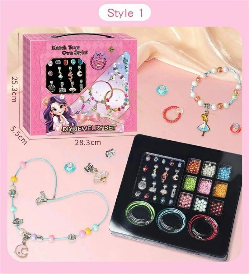 ブレスレット アクセサリーキット メイキングトイ ハンドメイド ビーズ diy 手作り アクセサリー キット ビーズ おもちゃ 3歳 4歳 5歳 6歳 7歳 小学生 女の子 子供 誕生日 クリスマス プレゼント 親子 大人 ブレスレット プレゼント ギフ 2