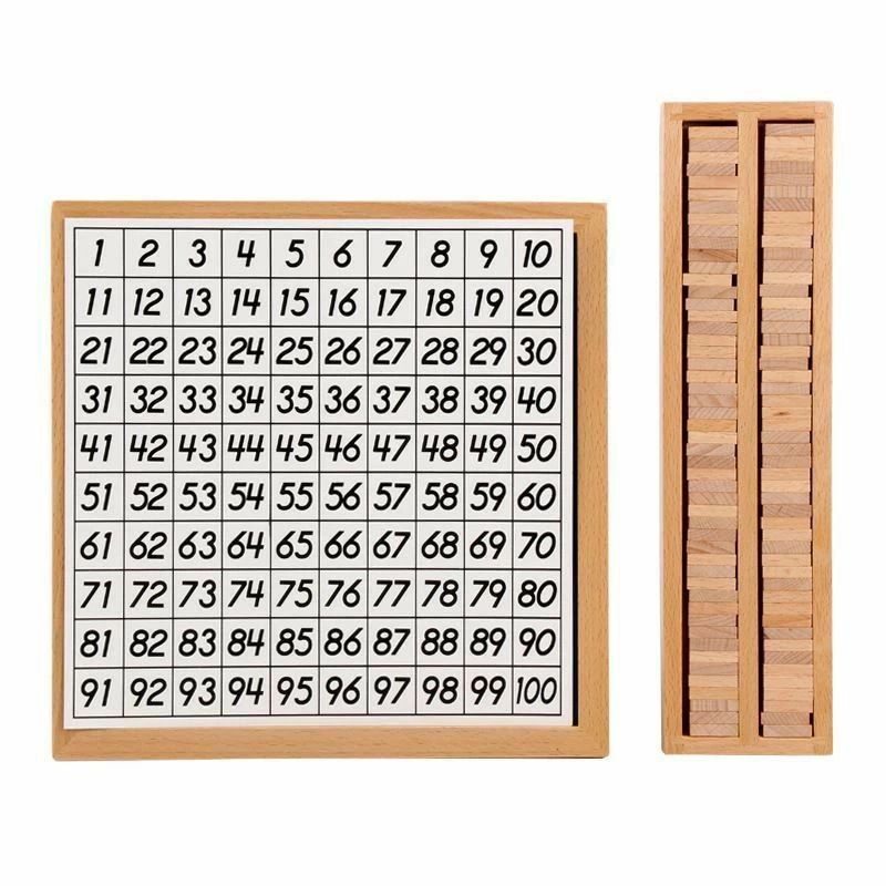 モンテッソーリ 教具 100並べセット 数字 おもちゃ 知育玩具 すうじ100 算数 ブロ...