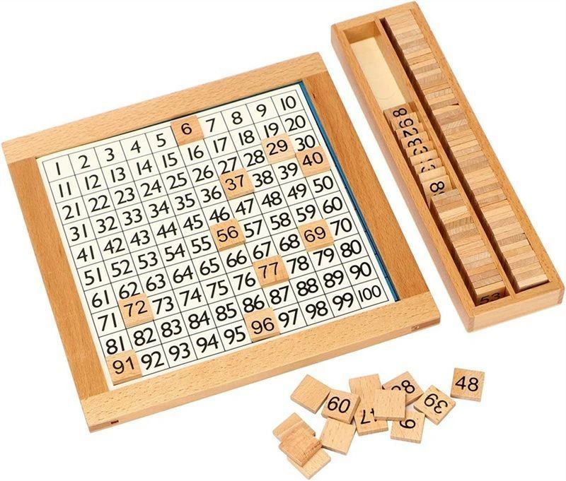 モンテッソーリ 教具 100並べセット 数字 おもちゃ 知育玩具 すうじ100 算数 ブロ...
