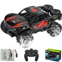 水陸両用 ラジコンカー 子供向け 人気 オフロード 全身防水 2.4Ghz 4WD 360°回転 RCカー 全地形特技車 ラジコンボート おもちゃ 充電池2本付き 男の子 女の子の誕生日 祝日 贈り物 (赤)(6歳以上)