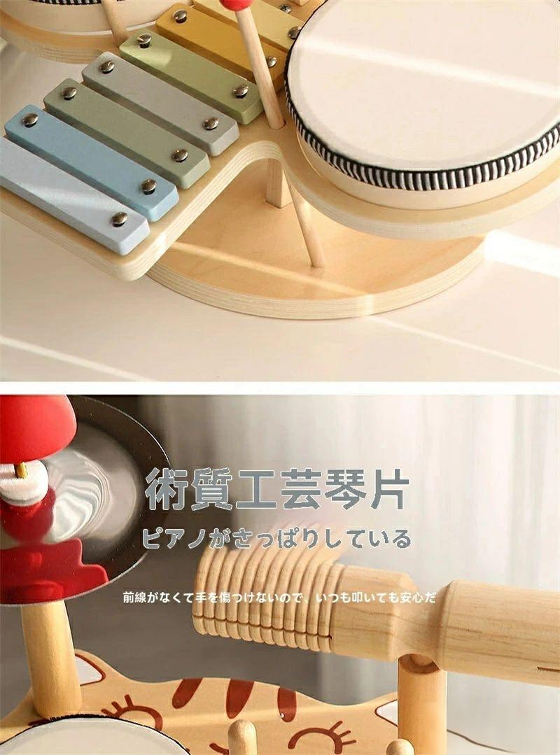 ソウゴウバンジヤの木製オルフ楽器 子供用打楽器 セット ベビーパーカッション 手拍子 子ども向け 音楽教育 知育玩具 手先・耳・目の協調性｜アングル2