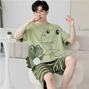 パジャマ メンズ 半袖 綿 可愛い グリーン シンプル セットアップ 夏用 ルームウェア メンズパジャマ 上下 セット 紳士 おしゃれ 春 夏 パジャマメンズ 大きいサイズ プレゼント 父の日 男性用 部屋着 人気 寝返りしやすい お洒落 肌触りがいい 通気性 が良い