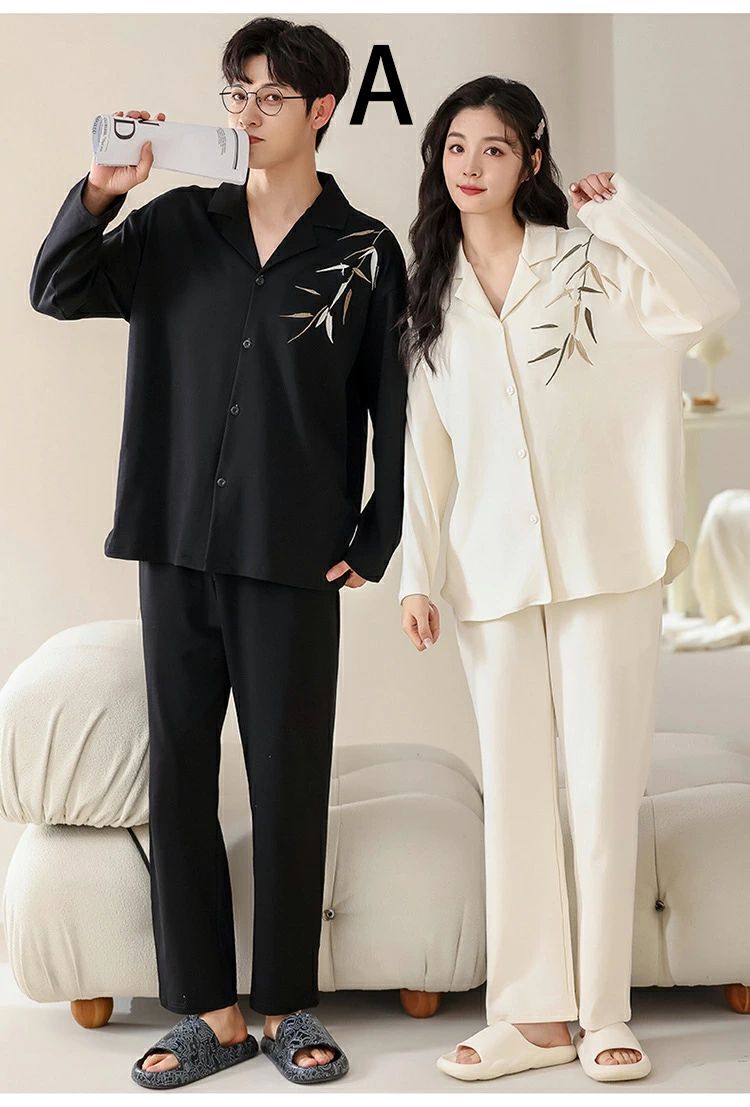 ペアパジャマ カップル ペア ルームウェア 長袖 前開き 春秋 秋冬 レディース メンズ ペア パジャマ 上下 セット 部屋着 ペアルック おしゃれ 記念日 プレゼント お揃い 服 おしゃれ 敬老の日 ギフト 結婚祝い プレゼント 母の日 父の日 単品売り ?