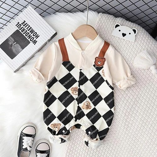 ロンパース ベビー服 男の子 長袖 カバーオール 赤ちゃん服 子供服 柔らかい 春 秋 出産祝い 新生児 赤ちゃん 可愛い 贈り物 0歳 1歳 66-90cm 3