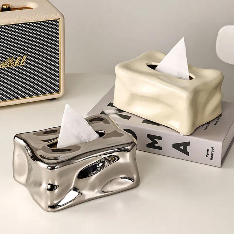 ティッシュケース セラミック ティッシュボックス おしゃれ ティッシュボックスケース ティッシュホルダー ティッシュカバー 北欧 ティッシュペーパー ティッシュ ボックスティッシュ [2]