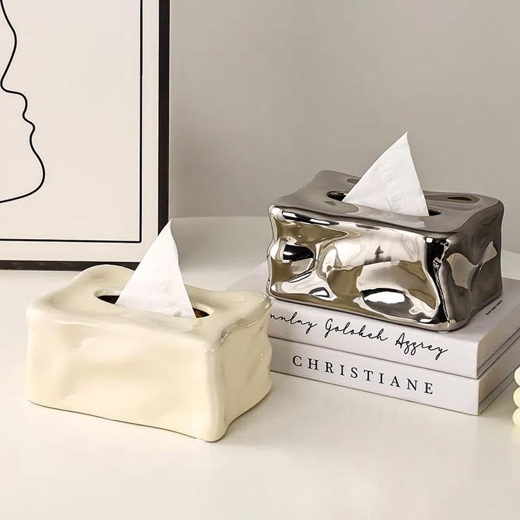 ティッシュケース セラミック ティッシュボックス おしゃれ ティッシュボックスケース ティッシュホルダー ティッシュカバー 北欧 ティッシュペーパー ティッシュ ボックスティッシュ [3]