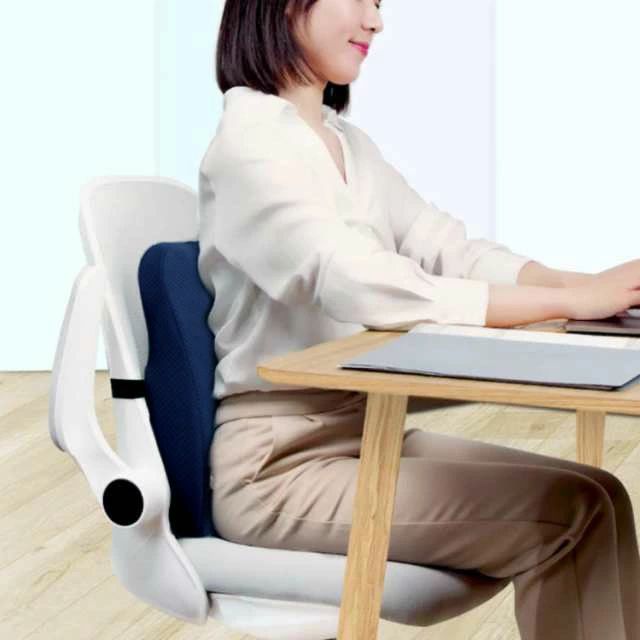 背もたれクッション+座布団2点セット 背当てクッション 低反発 オフィス 運転 骨盤クッション 厚め 疲れない くならない 美姿勢サポート 通気性 カークッション 車用 超軽量 椅子用