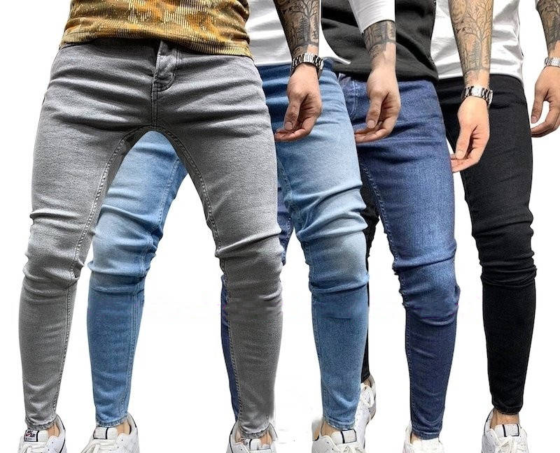 Boot-Cut Pants - メンズデニムパンツ スキニーパンツ ロングパンツ ズボン ジーンズ ジーパン Gパン ボトムス 伸縮性 スリム タイト ブリーチ加工 ワンウォッシュ ストリート細身