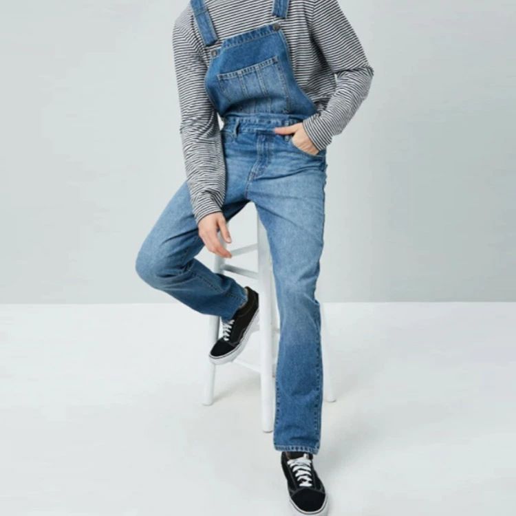 サロペットパンツ メンズ ダメージ加工 オーバーオール 重ね着 ゆったり オールインワン レイヤード デニム 秋 夏 春