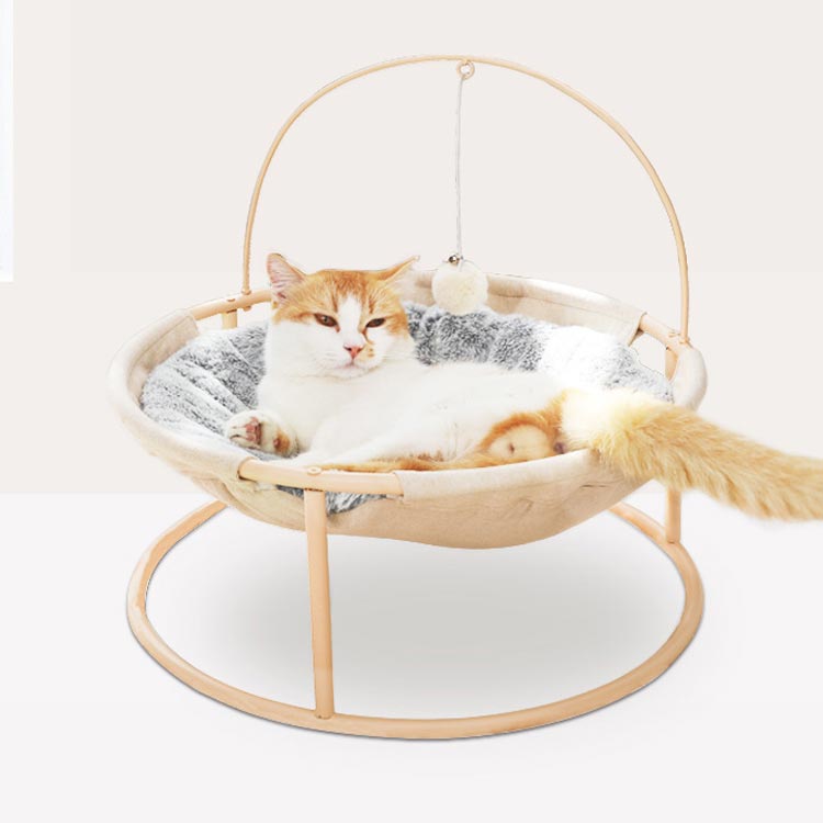 ペット ハンモック 猫ハンモック 幅45cm 猫じゃらし付き 猫用おもちゃ 洗える キャ...
