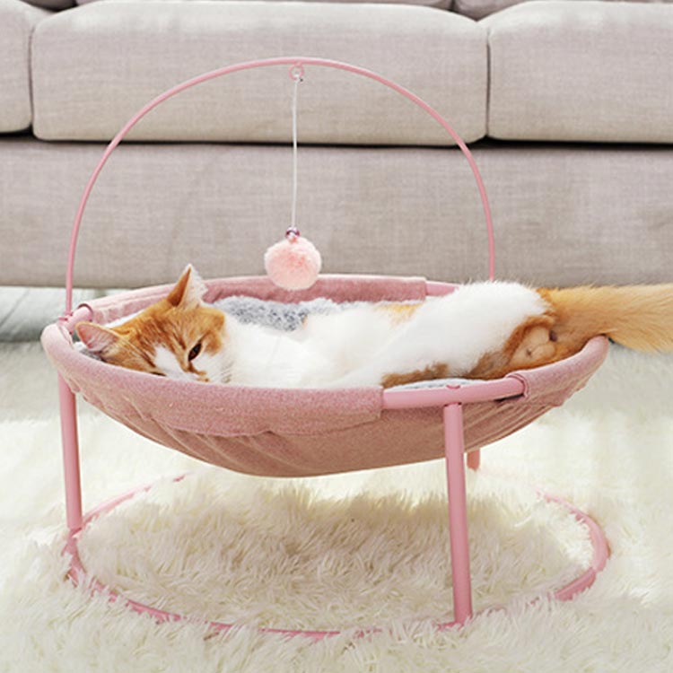 ペット ハンモック 猫ハンモック 幅45cm 猫じゃらし付き 猫用おもちゃ 洗える キャ...