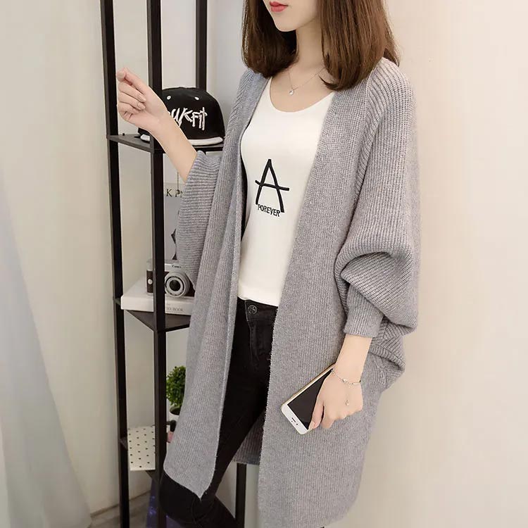 カーディガン トッパーカーディガン ボリューム レディース シンプル ニット ロング ロングカーディガン ゆったり 袖 トップス ロングカーデ 春秋 体型カバー 春秋 羽織 アウター ゆるニット ドルマンスリーブ きれいめ 通勤 通学 大人可愛い