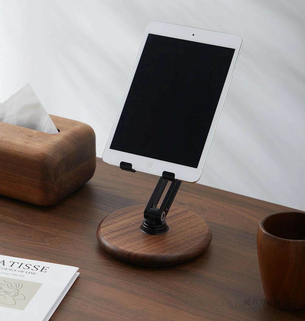スマホスタンド タブレットスタンド スマホ スタンド 携帯スタンド 多機能 取り付け簡単 携帯 折り畳み式 小型 高さ調整 滑り止めシリコンパッド付き アルミ合金素材 木製 持ち運び お祝い 贈 2