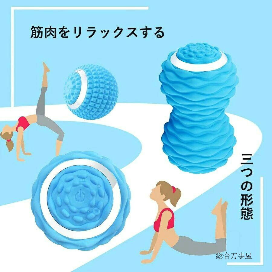 ソウゴウバンジヤのシェイプツインボール 振動 マシン ボール 骨盤 バランス 腹筋 お腹 筋トレストレッチ エクササイズ 筋肉 UBS充電　コンパクト 4段階 コンディショニング ケア　母の日ギフト｜アングル2