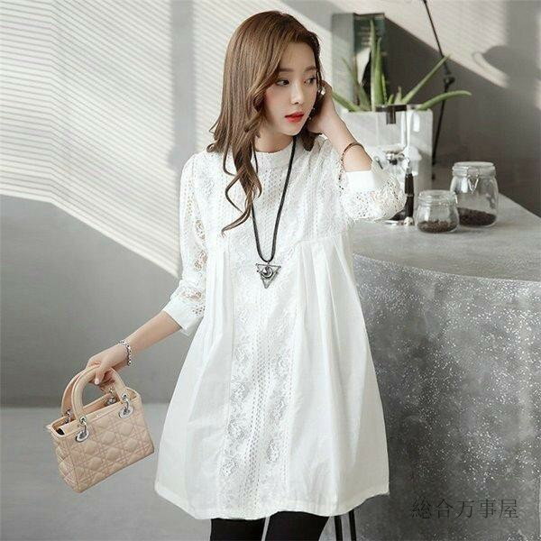 トップス レディース レースチュニック 花柄 ブラウス ゆったり きれいめ チュニック 刺繍 レース 白 丸首 春 夏 秋 七分袖 レディース 大人 可愛い 洋服