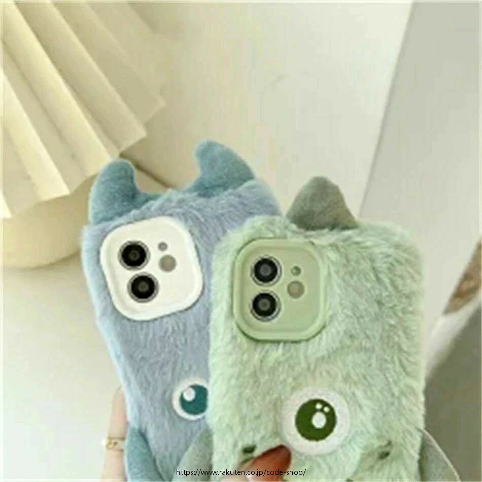 Rakuten - 立体的 かわいい おしゃれ 怪獣 背面保護 傷防止 耐衝撃 iPhone ケース アイフォン ケース iPhoneケース スマホケース 可愛いiPhone14 iPhone13 iPhone12 iPhone11 ケース モンスター ぬいぐるみ ふわふわ もこもこ