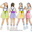 ガールズ ジャズ ダンス衣装 イエロー ピンク 紫 可愛い スカート キッズ 女の子 セットアップ ヒップ..