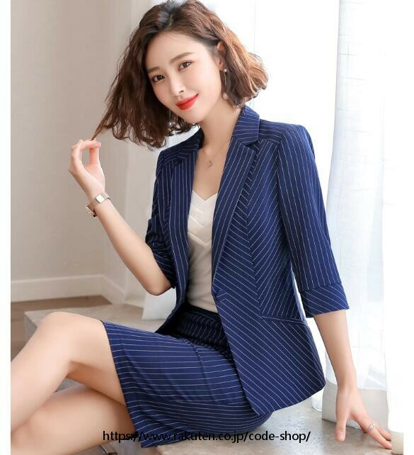 洗えるスーツレディースビジネススーツ セットアップ 上下 ビジネススーツ レディース 2点セットスーツ ズボン/スカートセット 20代30代40代 事務服 フォーマル 面接 制服OL ビジネス 通勤 黒/白/青/ストライプスーツ/7分袖ジャケット+長パンツ/スカート