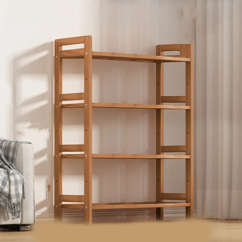 オープンシェルフ 4段 天然竹製 オープンラック 棚 5段 シンプル 耐荷重 ナチュラル 竹 リビング 玄関..