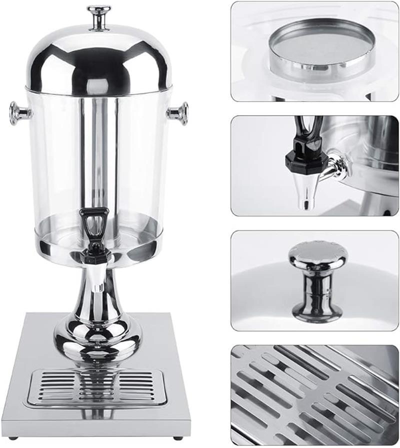 セルフサービス飲料ディスペンサー 家庭用炭酸水メーカー ジュースドリンクディスペンサーマシン ドレンパン付き業務用冷/温ドリンクマシン 耐久性 ジュース機械 熱い 冷たい 飲み物 機械 8L