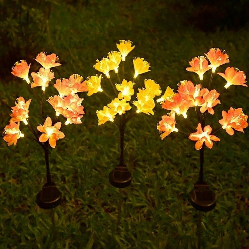 【2個セット】ソーラー LED充電 花 埋め込み式 イルミネーションライト ソーラーラ...