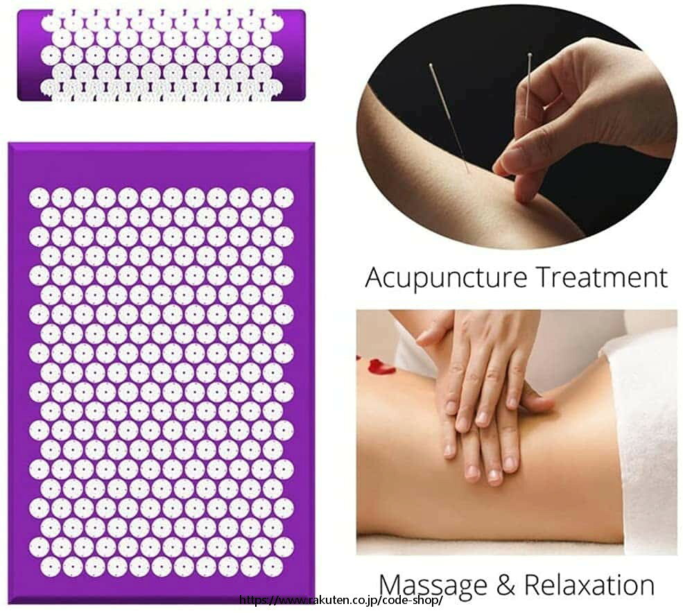 指圧マットと枕マッサージセット 指圧セットマッサージヨガマット(枕+クッション) 鍼灸マッサージクッション