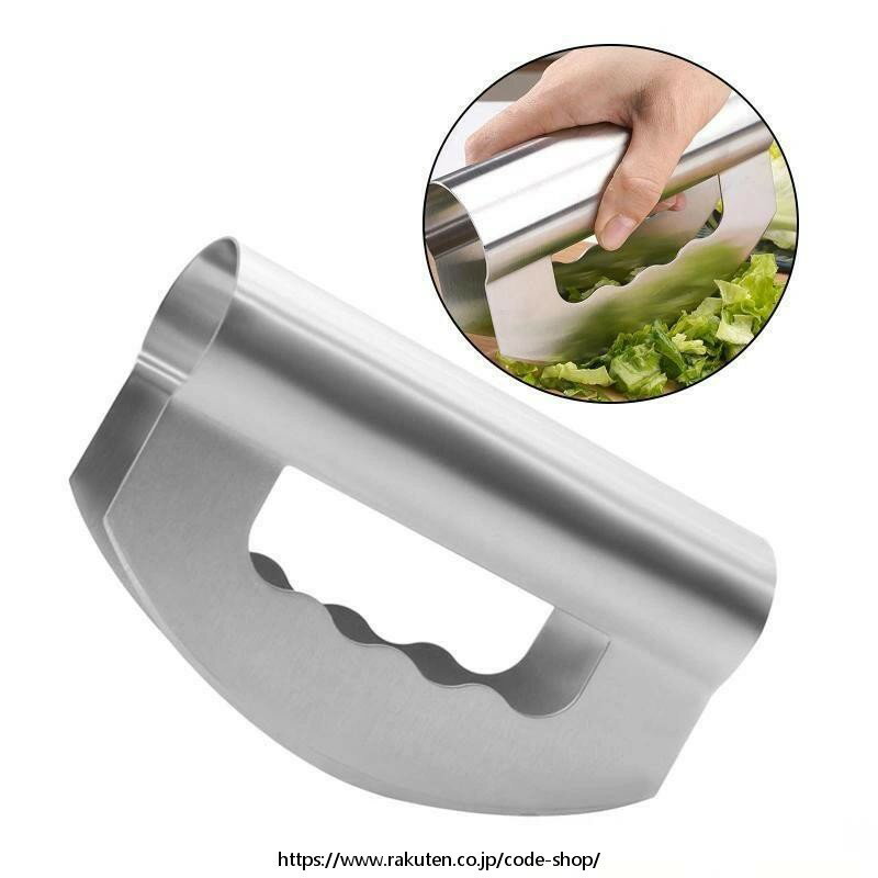 保護カバー付きサラダナイフダブルブレードチョッピングナイフミンチ野菜果物のカットに便利な安全設計..