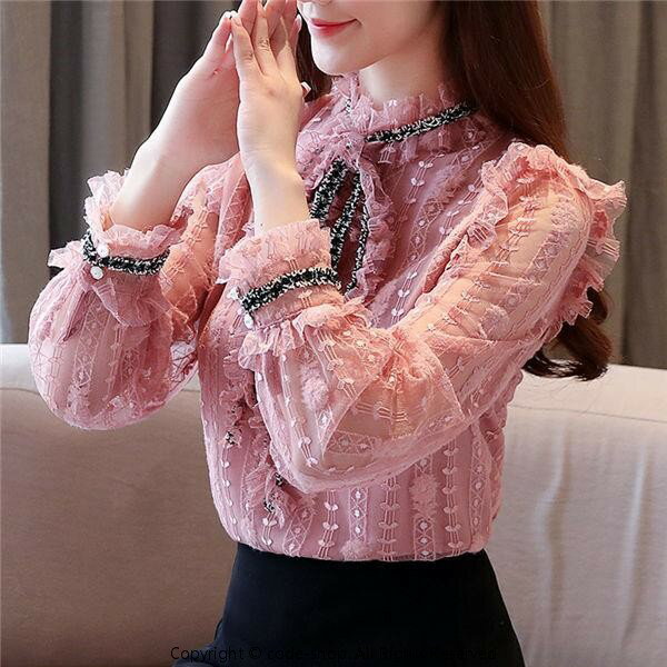Rakuten - ブラウス レディース レース ヴィンテージ風 蝶リボン トップス 長袖 可愛い ファッション きれいめ オシャレ 春秋 普段着 バレンタイン 2025 プレゼント