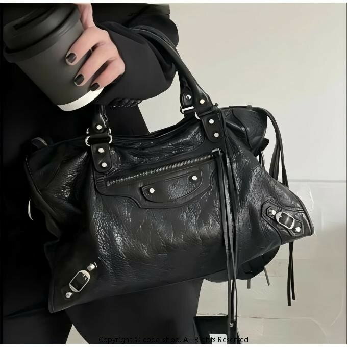トートバッグ レディース ショルダーバッグ ギャル系 エディターズバッグ 2way バレンシアガ風 おしゃれ ファスナー付き 大きめ 通勤 鏡付き