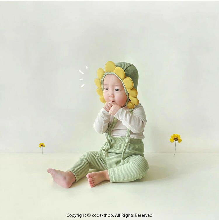 ベビー服 2点セット 帽子+キャミソールパンツ ひまわり ハロウイン服 子供 女の子 男の子 ハロウィン パーティー おしゃれ 赤ちゃん キッズ 66/73/80/90cm Halloween 仮装 コスチューム コスプレ 写真撮影 記念写真 ギフト