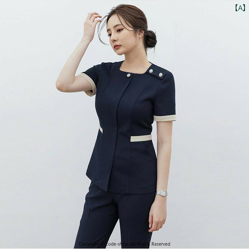 樂天商城 - エステ ユニフォーム 制服 サロン スパ マッサージ リラクゼーション エステシャン セラピスト 韓国 美容師 レディース フットバス クラブ 美容院 管理 春夏