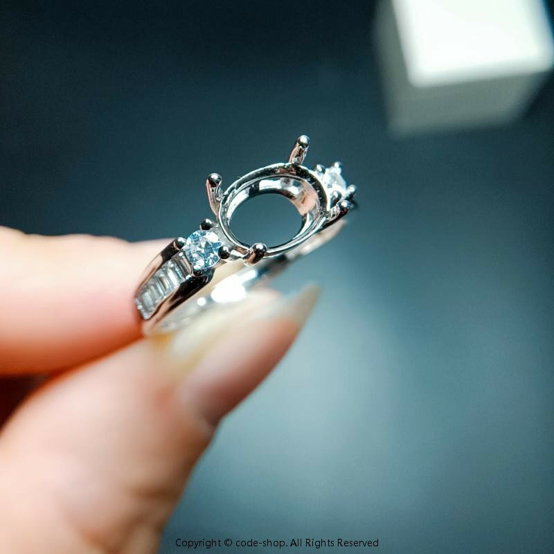 Rakuten - 指輪 レディース S925シルバー 空枠リング オーバル 6x8mm 18Kホワイトゴールド ローズゴールドメッキ フリーサイズ 普段使い デイリー オフィスカジュアル 上品 エレガント