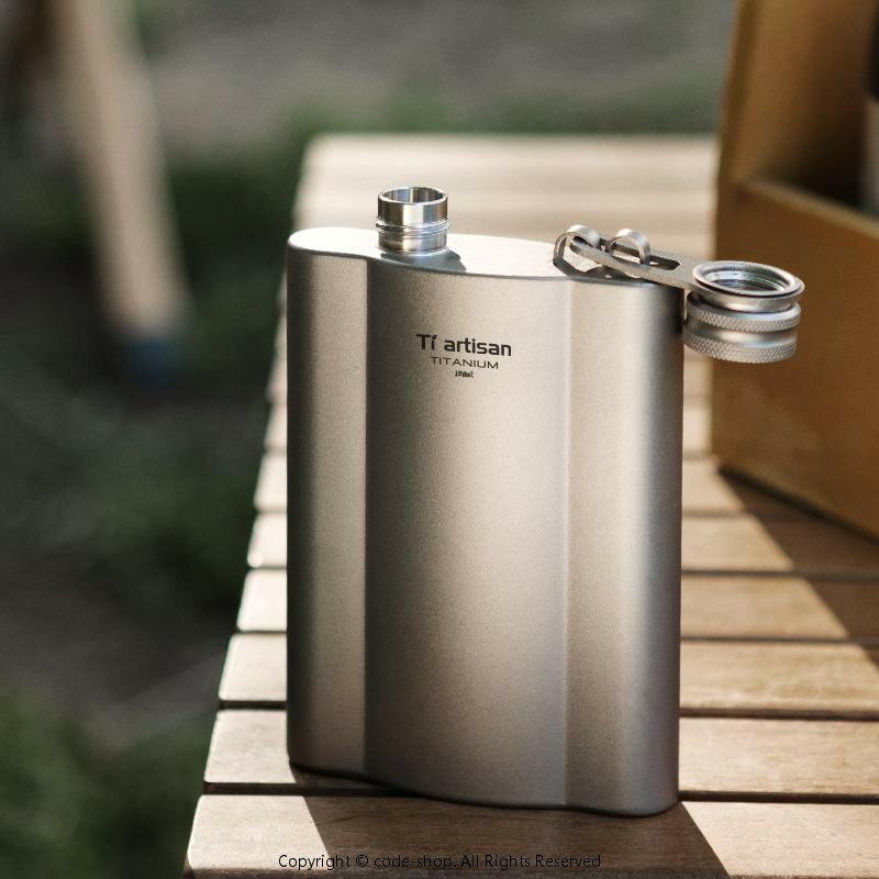 Decanters - スキットル 純チタン チタン合金 厚手 携帯用 アウトドア 平型 フラスクボトル 軽量 コンパクト 高耐久 キャンプ 旅行 登山 持ち運び スリム ポケットボトル 酒入れ