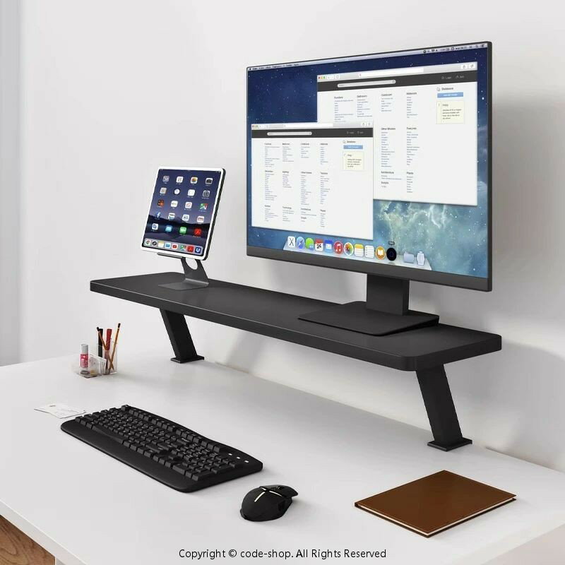 Rakuten - サンワサプライ アウトレット モニター台 机上台 クランプ式 ワイド 机上ラック 幅40/60/90/120cm 木製 キーボード収納 デスクスタンド