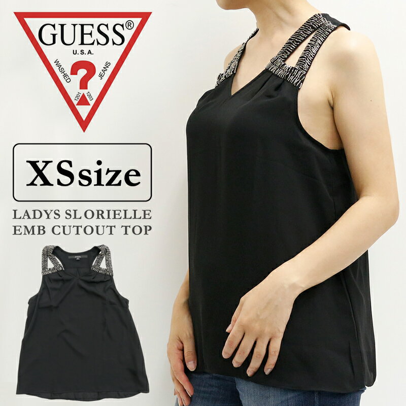 ゲス レディース トップス カジュアル GUESS W63h63W5UC1 ノースリーブ タンクトップ SL ORIELLE EMB CUTOUT | その1