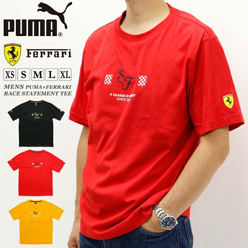 P プーマ メンズ トップス モータースポーツ PUMA コラボ コレクション FERRARI LS 531647 半袖 Tシャツ ステートメント スポーツウェア ストリート トレーニング ジム フィットネス ランニング アウトドア