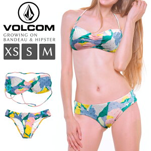 ボルコム レディース セットアップ VOLCOM OS8U3008 GROWING ON BANDEAU & HIPSTER | 水着 ビキニ 体系カバー セット 上下 脚 オトナ女子 マルチ セクシー ブランド アメカジ チュニック 海 用 かわいい スポーツ 盛れる 水陸 春 夏 秋 トップス ポリウレタン 即日 2点セット