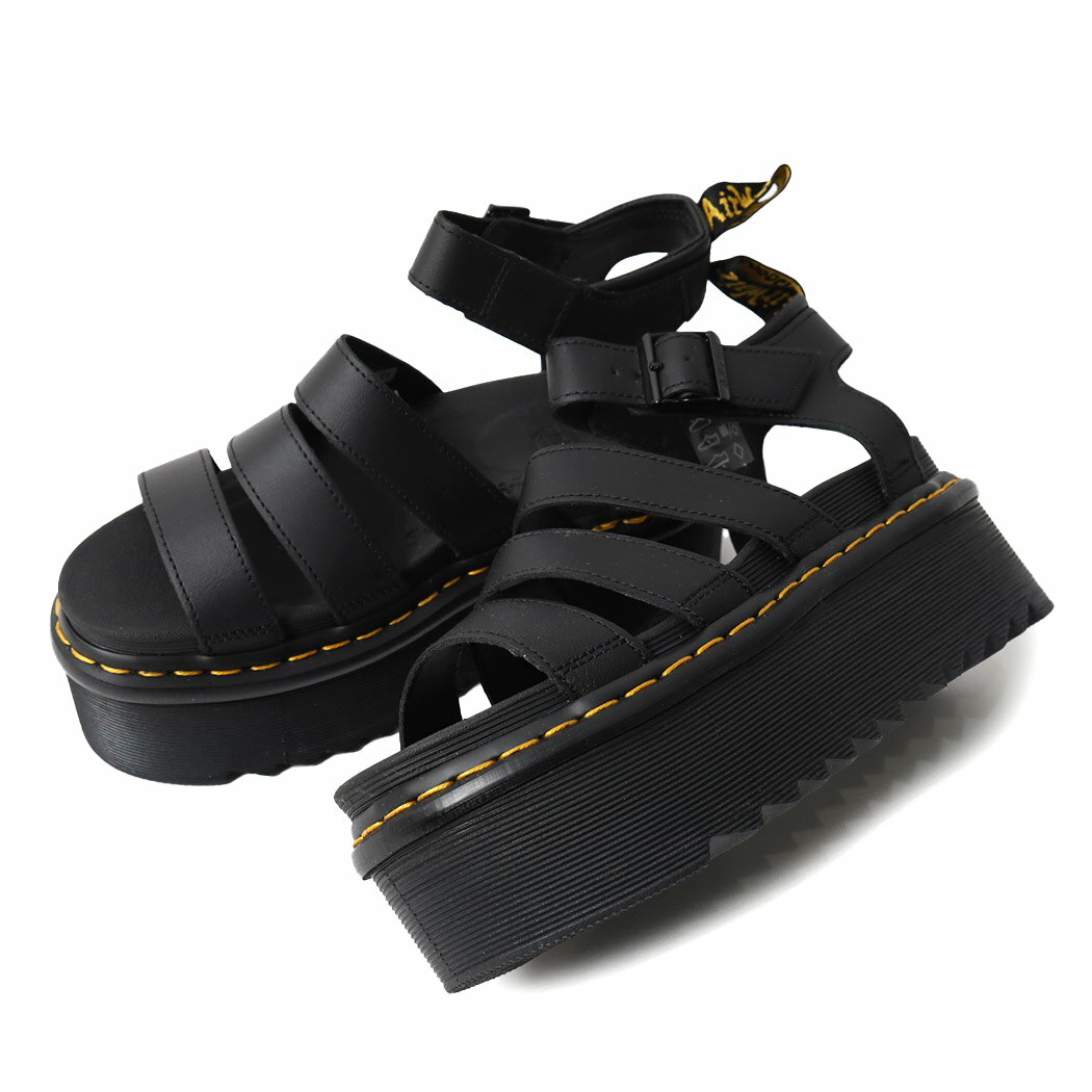 Dr.Martens ドクターマーチン ブレア クアッド レザー サンダル BLAIRE QUAD STRAP SANDALS HYDRO LEATHER BLACK 黒 ブラック 27296001