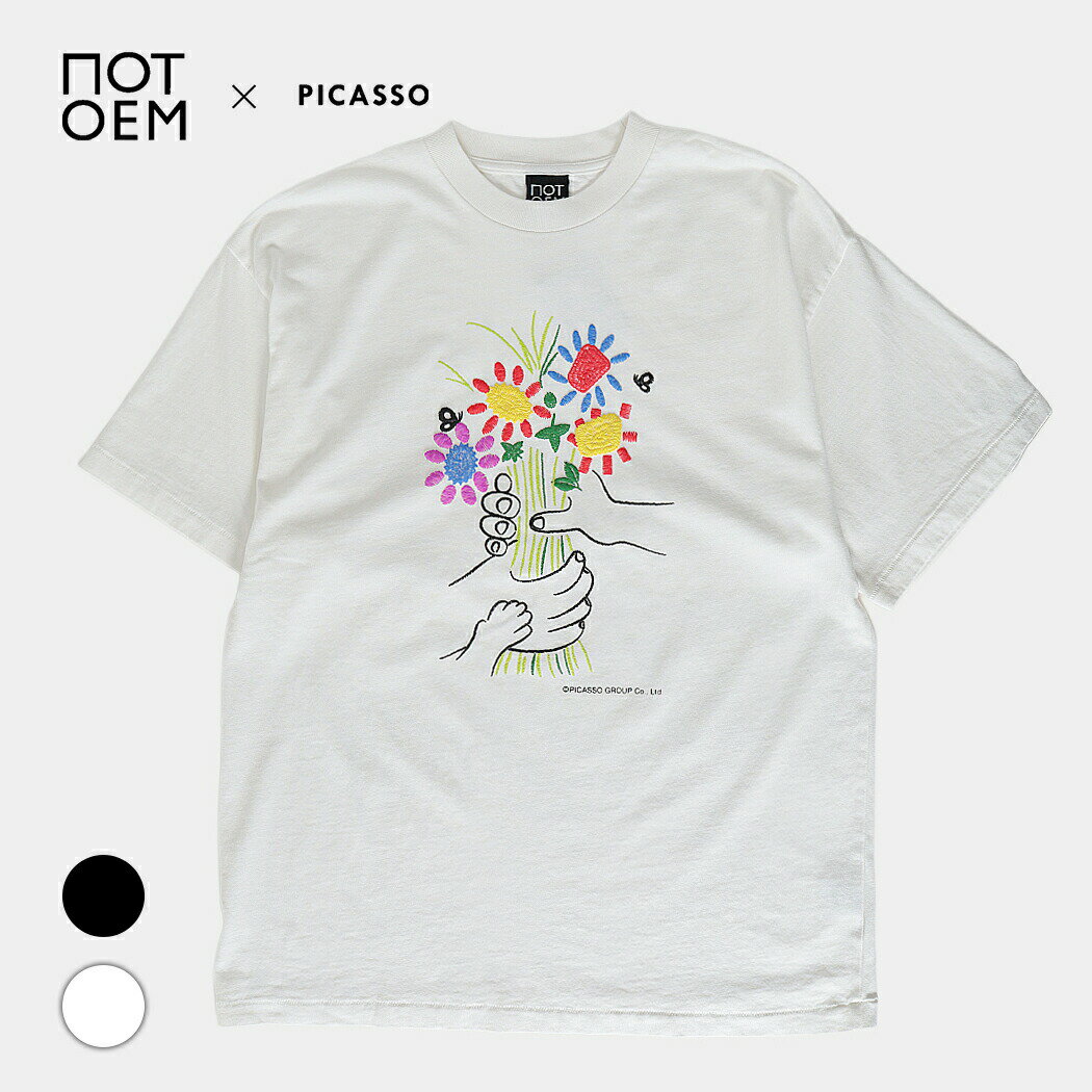 【10%off!!1000円OFFクーポン配布中！！】NOT OEM ノット オーイーエム ピカソ ブーケ Tシャツ TEE Picasso BOUQUET Tee BLACK WHITE PURPLE ( メンズ レディース 白 黒 カットソー NOT-21 NOT-22 NOT-23 )