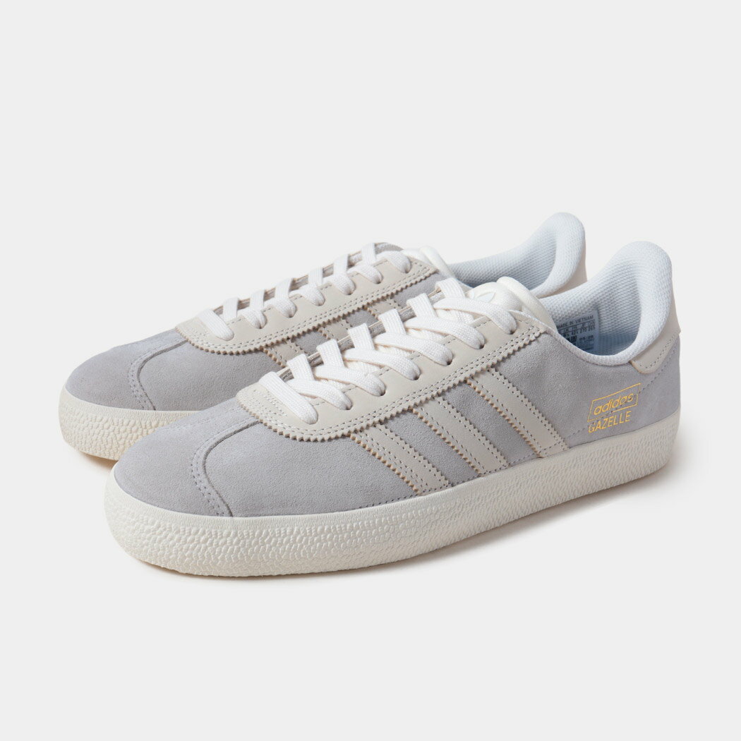 adidas アディダス ガゼル スニーカー GAZELLE ADV GREY TWO/CHALK WHITE/GOLD METALLIC ( ホワイト 白 ローテク メンズ JQ3723 )