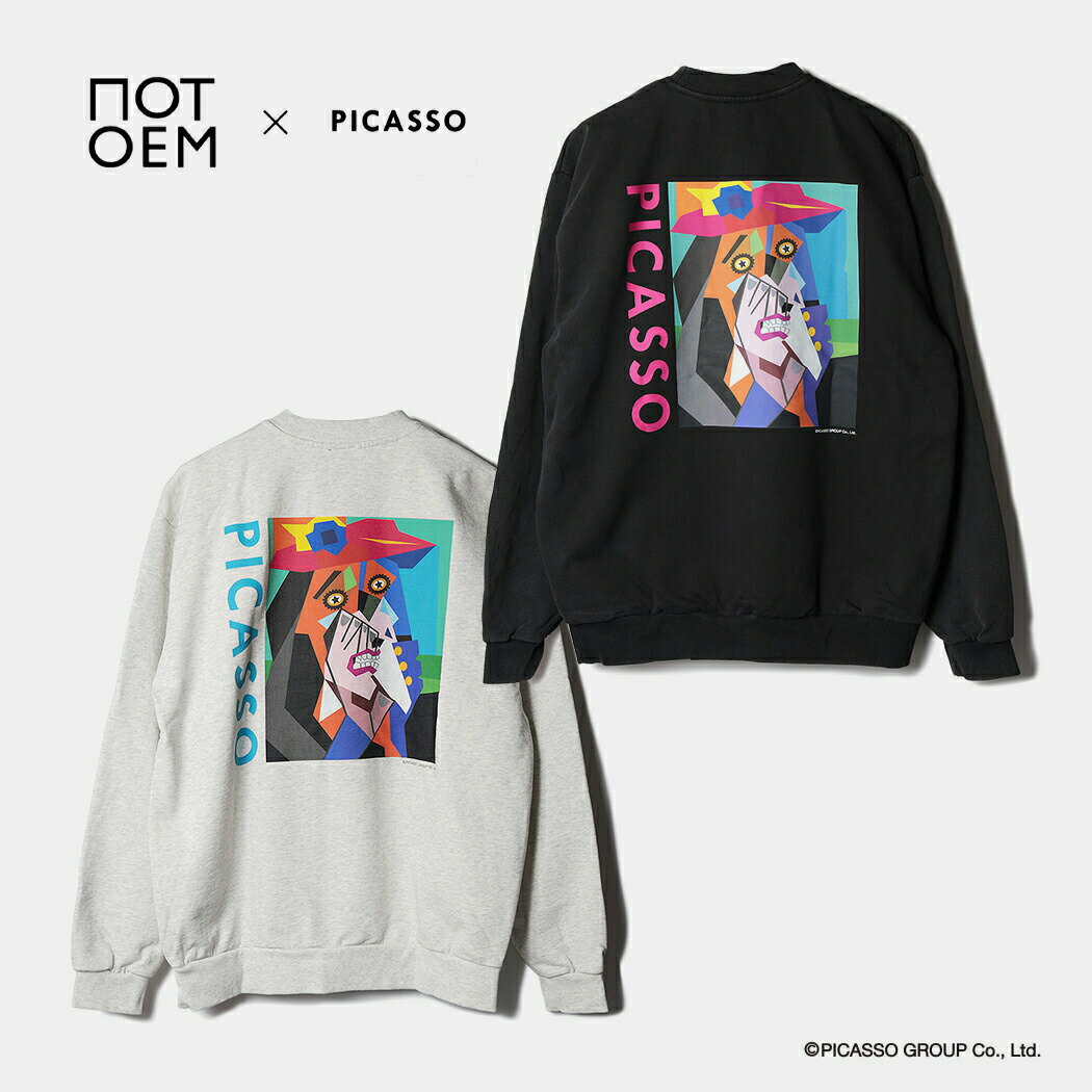 【1000円OFFクーポン配布中！！】NOT OEM ピカソ スウェット トレーナー トップス ドラ マール 泣く女 Weeping woman/SW BLACK/ASH GRAY ノット オーイーエム ( 厚手 プリント 黒 グレー メンズ レディース NOT-30 31 )